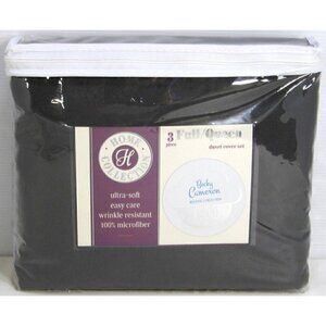 BECKY CAMERON Home Collection 1800 FULL / QUEEN Gray Duvet Cover & 2 Shams NEW